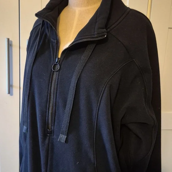 Athleta 1/4 Zip Pullover Sweatshirt Top Funnel Neck Black, Size L - Picture 3 of 5